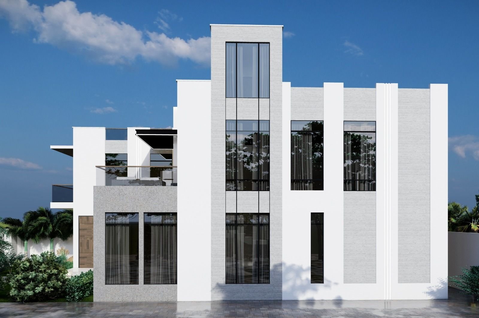 Khalifa Al-Falasi Villa — Side elevation and tower